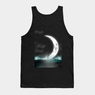 Silhouette next to the moon Tank Top